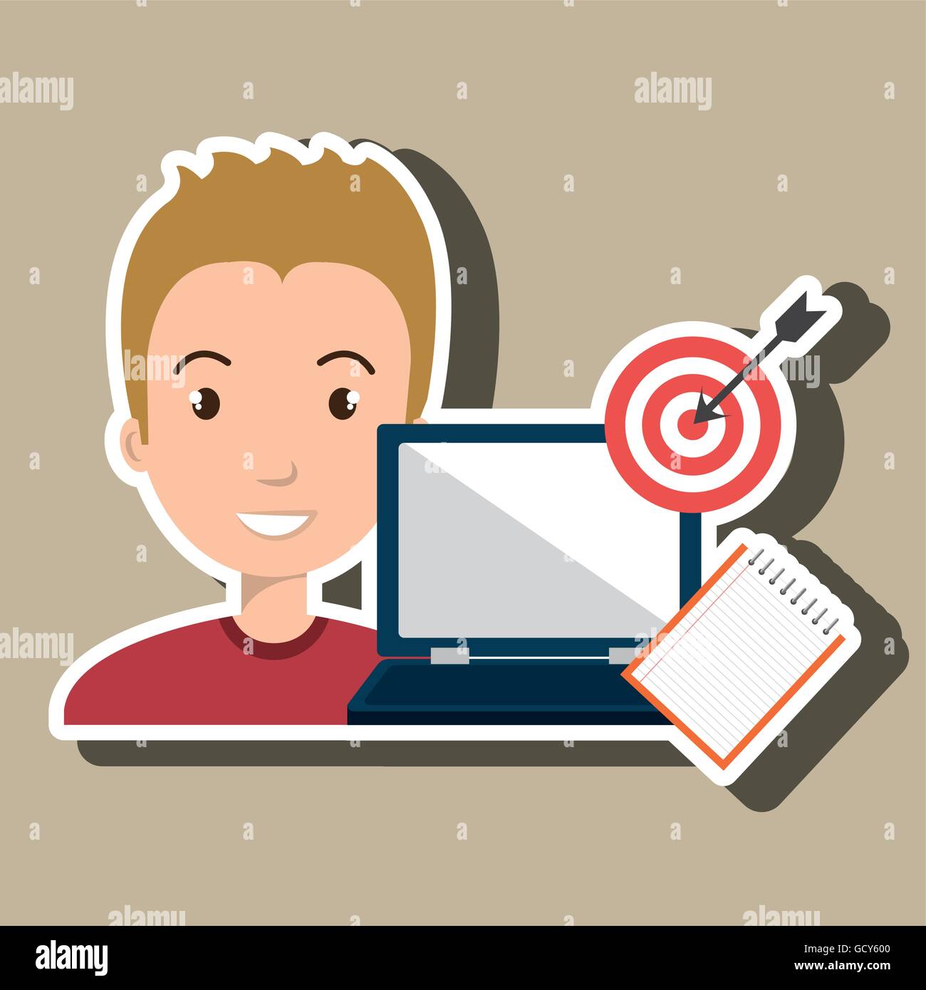 man with computer isolated icon design Stock Vector Image & Art - Alamy