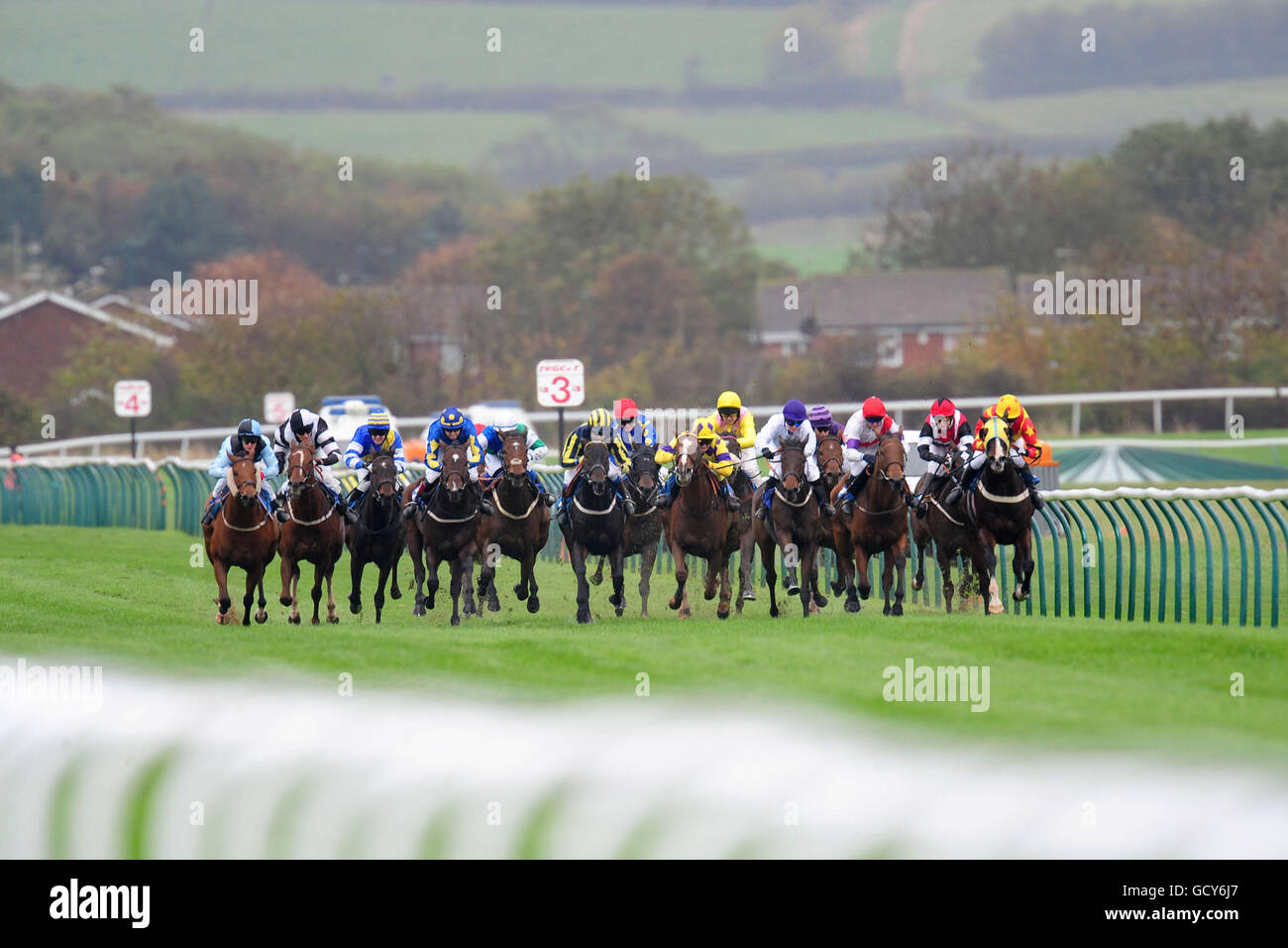 General view of the Follow Redcar Racing On Facebook Ladies' Handicap race Stock Photo