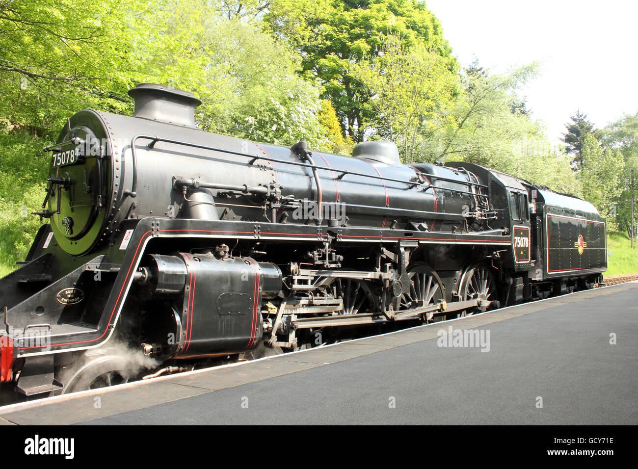 BRITISH RAILWAYS STANDARD CLASS 4MT 4-6-0 NO.75078 A  British Railways Steam Locomotive train standard class railway rail engine Stock Photo