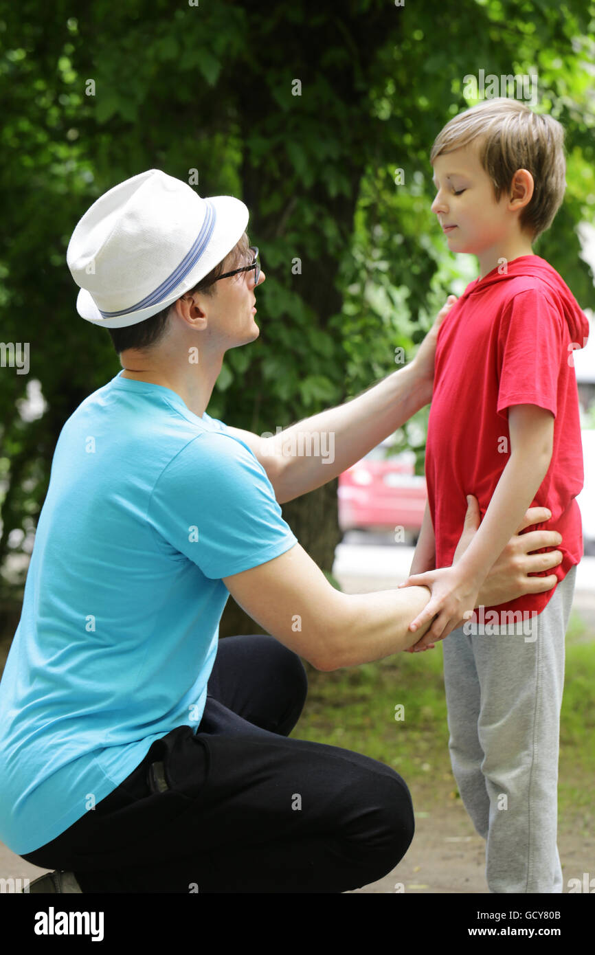 relationship between father and son family happiness Stock Photo Alamy