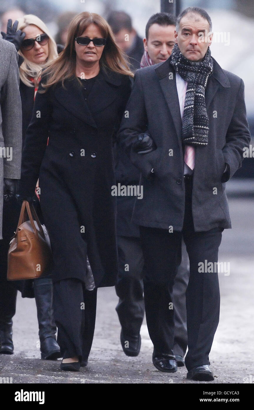 Tommy and Gail Sheridan arrive at Glasgow High Court, where he is on trial accused of lying under oath during his successful defamation action against the News of the World newspaper in 2006. Stock Photo