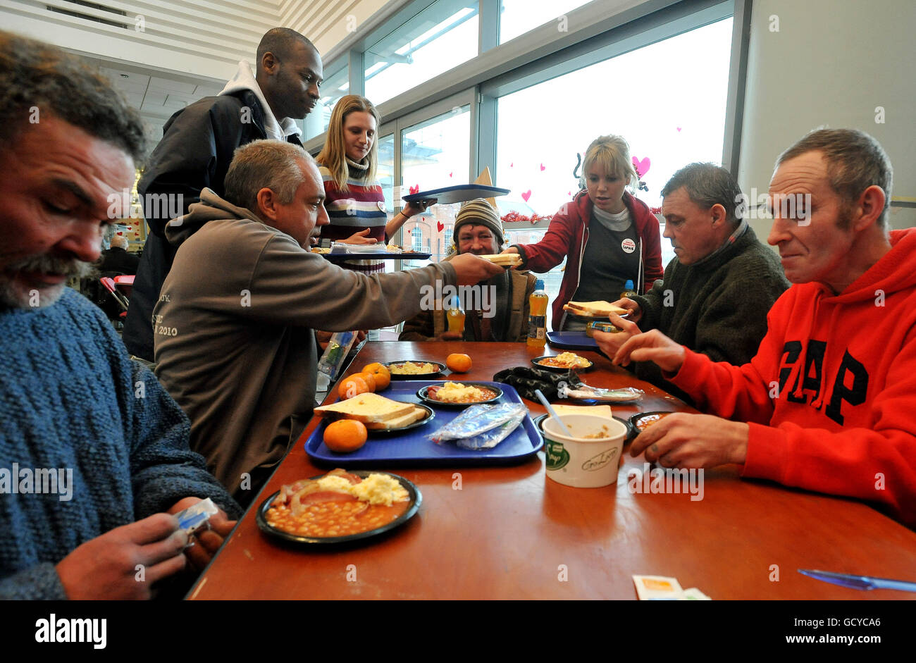 Homeless shelter opens for Christmas Stock Photo