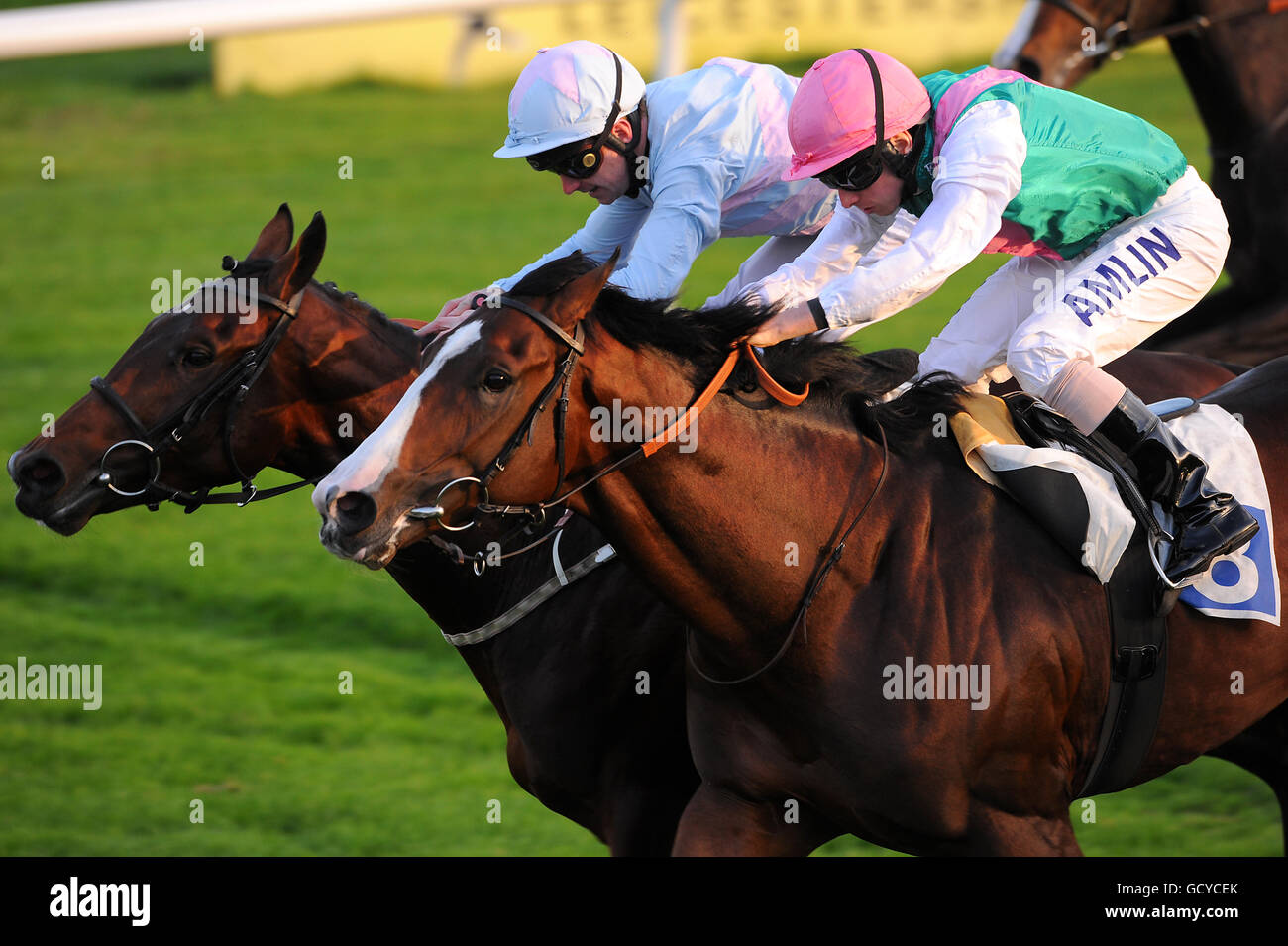 Jockey Joe Fanning on Sadler's Risk on the way to winning the E.B.F ...