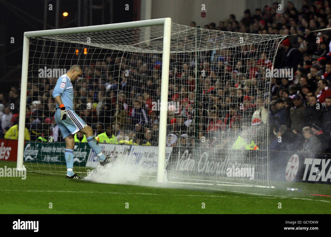 Smoke bomb on football pitch hires stock photography and images Alamy