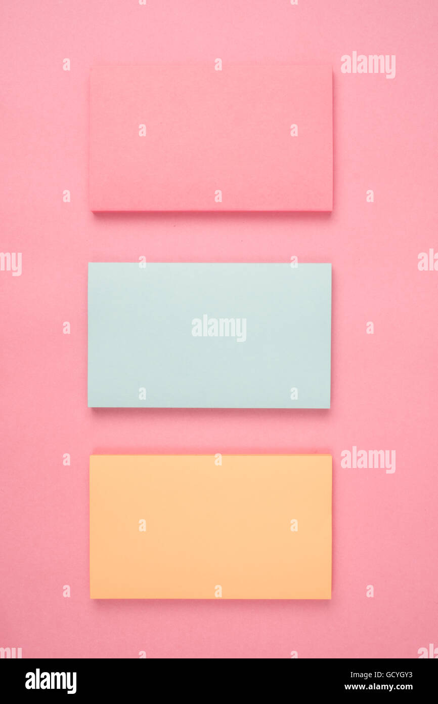 Paper memo notes viewed from above Stock Photo Alamy