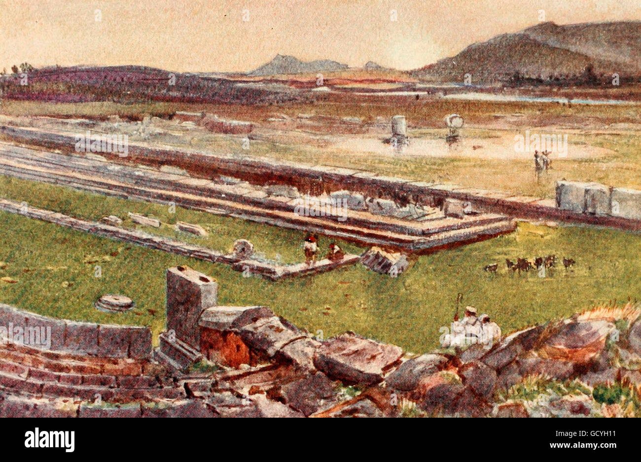 Megalopolis in Arcadia. Greece, circa 1906 Stock Photo
