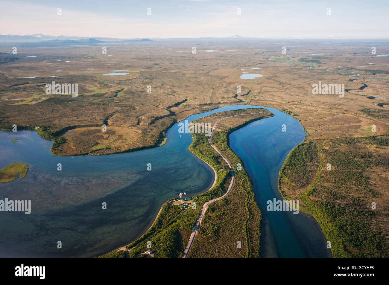 Aerial view of Naknek River, Southwest Alaska Stock Photo Alamy