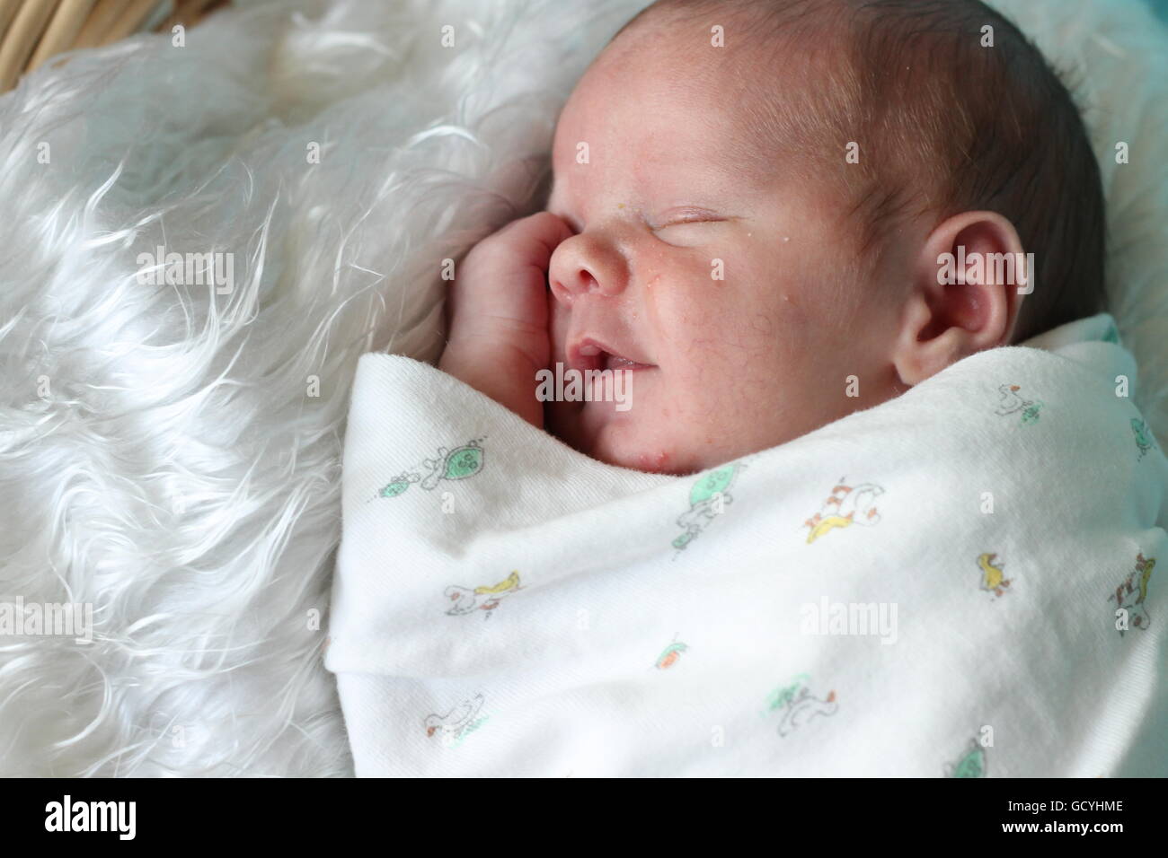 Sleeping baby smiling hi-res stock photography and images - Alamy