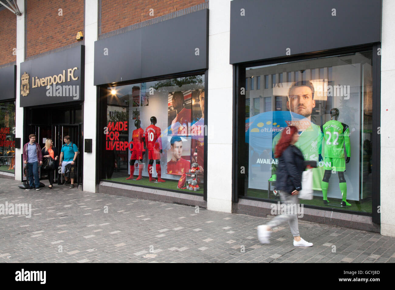 Liverpool FC official retail store for replica kit in Williamson Square, Livepool, Merseyside, UK. Liverpools business district. Stock Photo