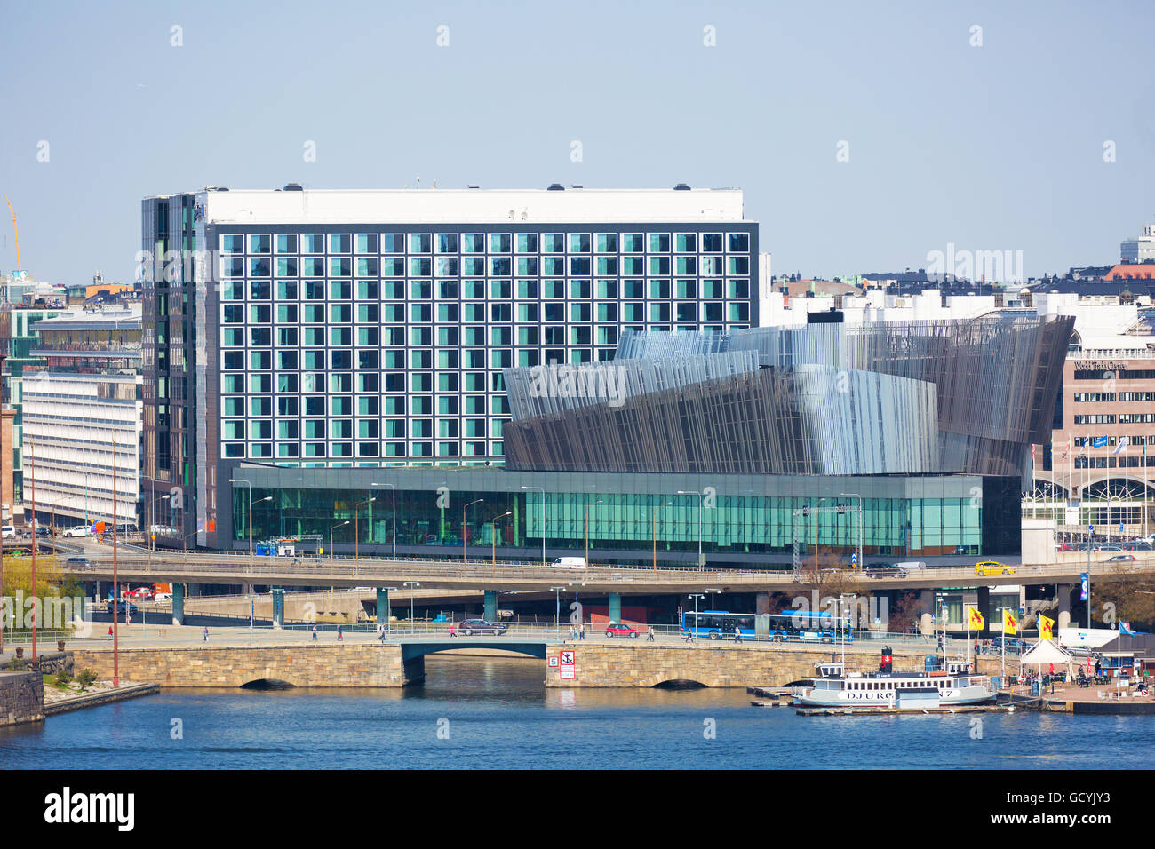STOCKHOLM SWEDEN 4 May 2016. The Stockholm Waterfront Congress Centre. Radisson Blu Waterfront Hotel, Klarabergsviadukten Stock Photo