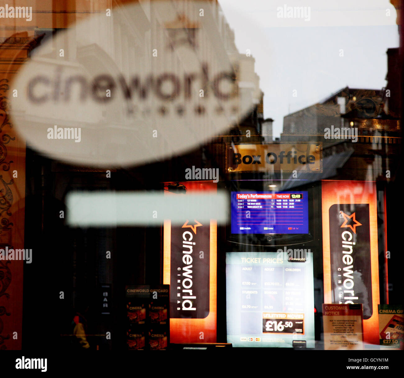 Cineworld back on track after snow disruption Stock Photo