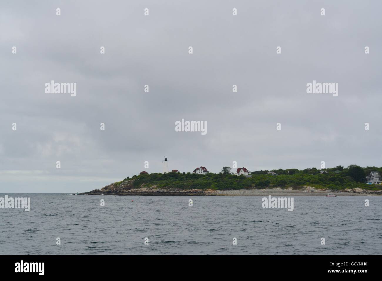 Bakers Island Light Station on the outskirts of Salem, Massachusetts