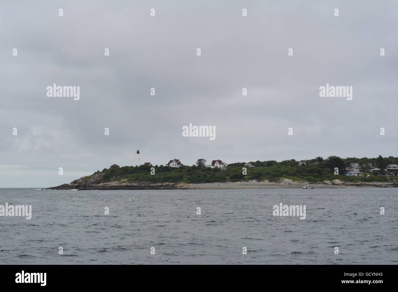 Bakers Island Light Station on the outskirts of Salem, Massachusetts