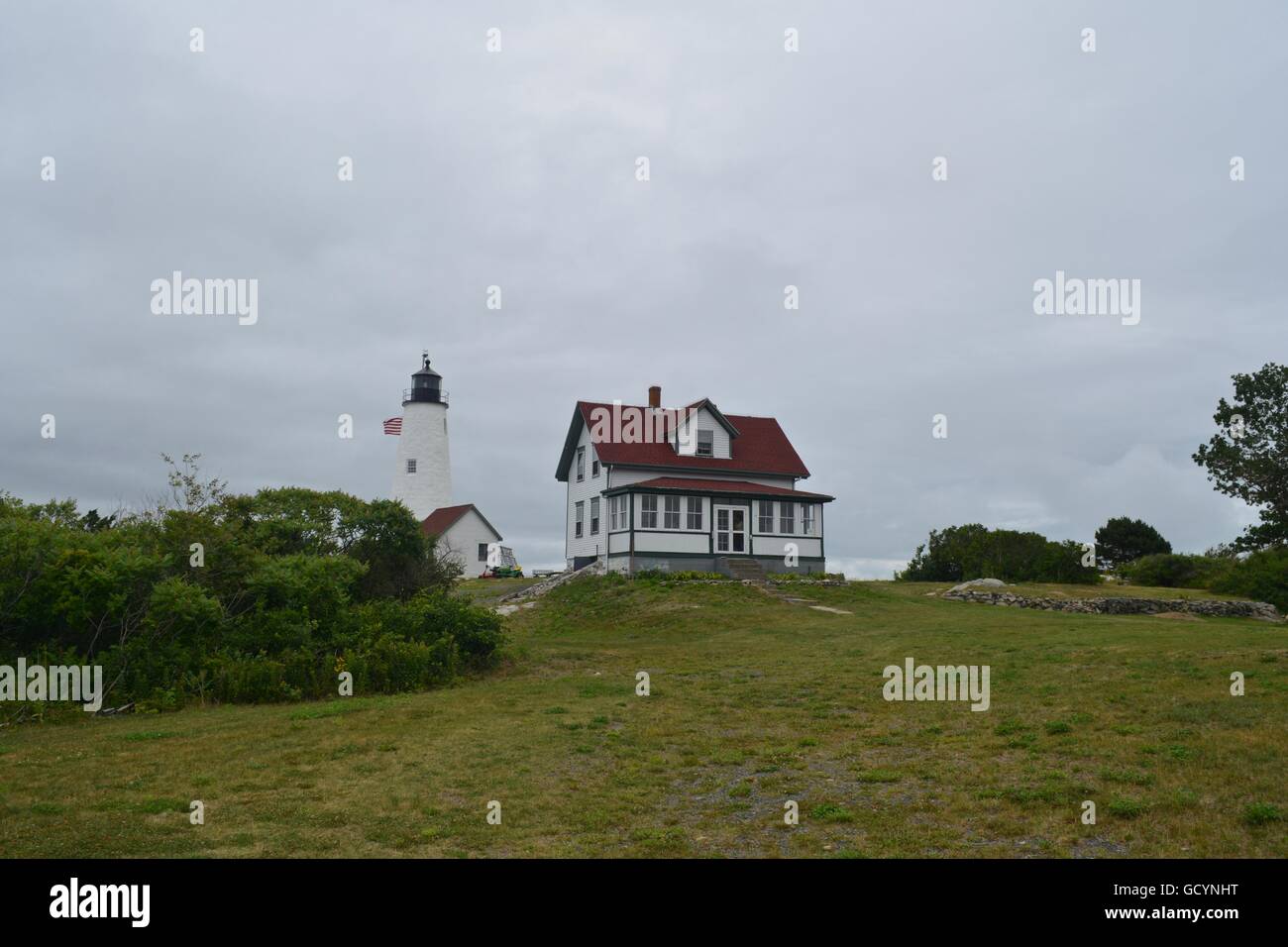 Bakers Island Light Station on the outskirts of Salem, Massachusetts