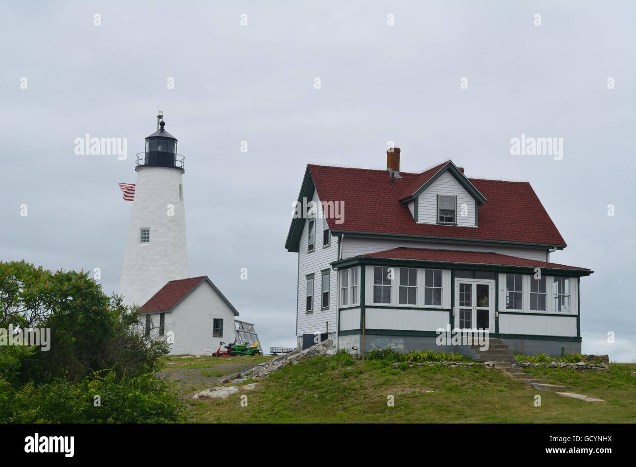 Bakers Island Light Station on the outskirts of Salem, Massachusetts