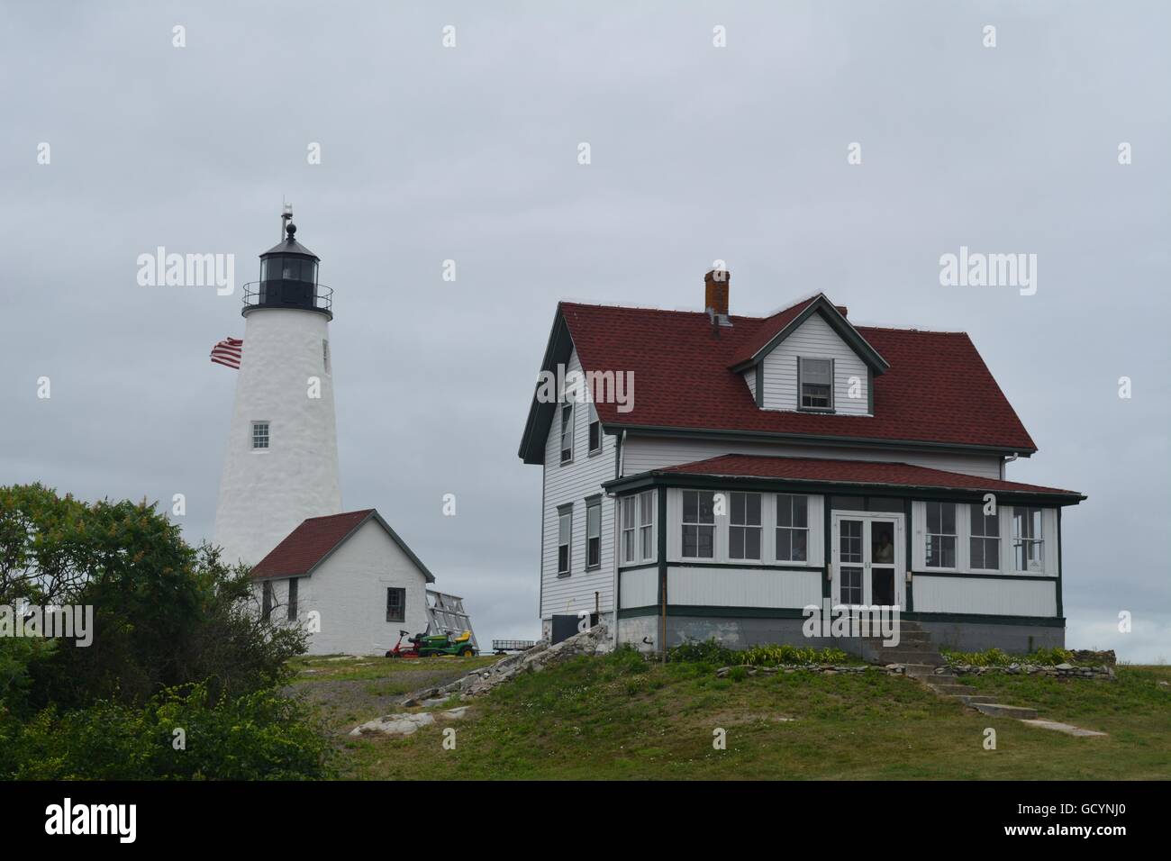 Bakers Island Light Station on the outskirts of Salem, Massachusetts