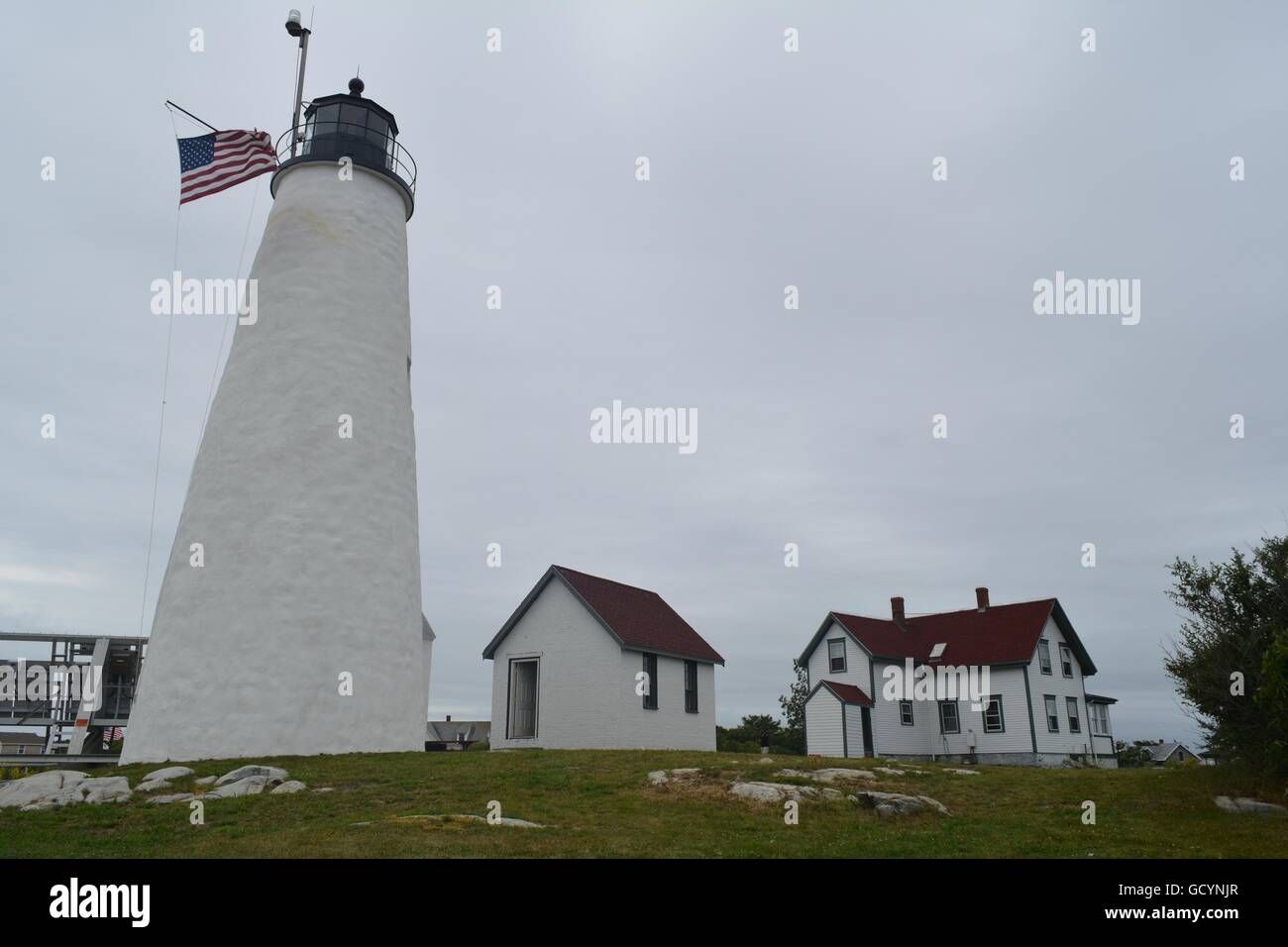 Bakers Island Light Station on the outskirts of Salem, Massachusetts