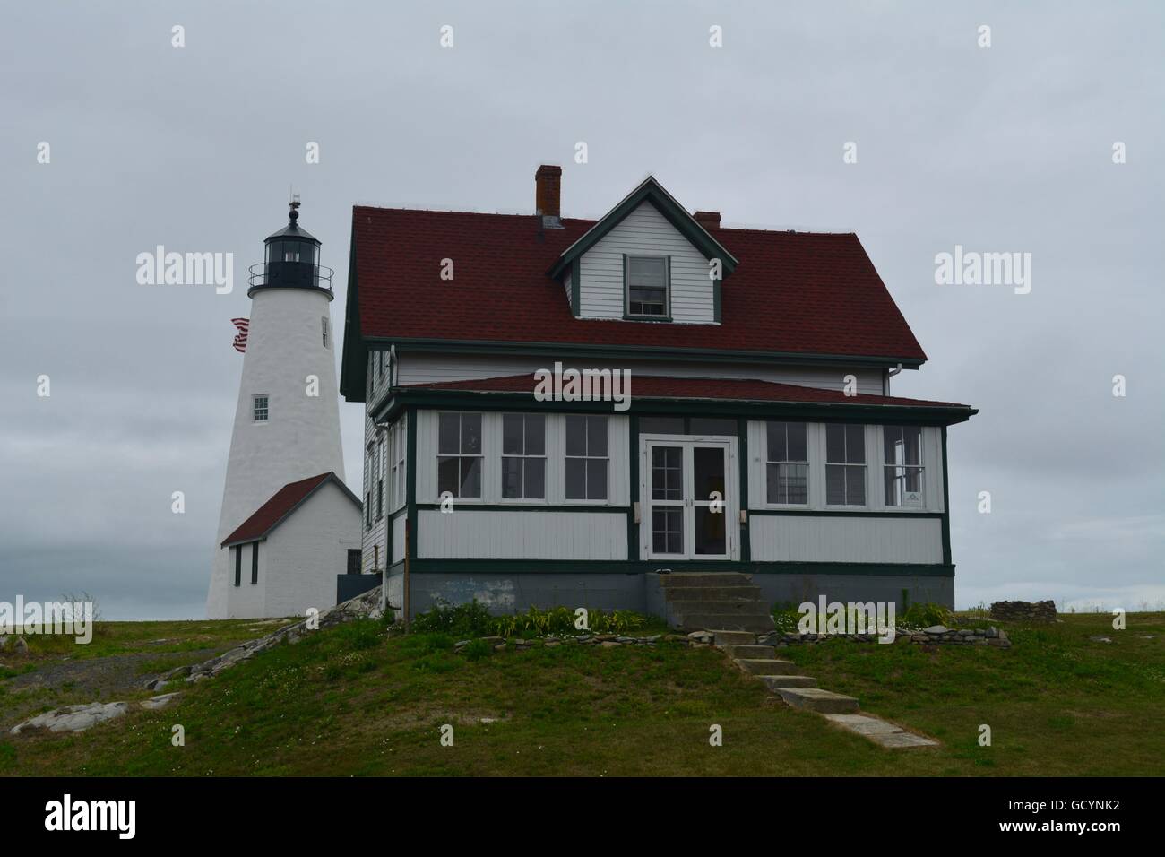 Bakers Island Light Station on the outskirts of Salem, Massachusetts