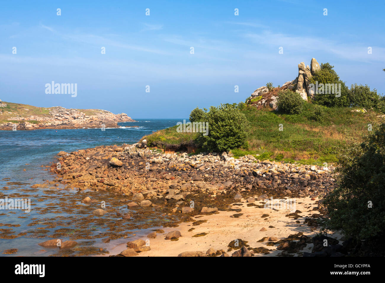 Carn Leh, Old Town Bay, St. Mary's, Isles of Scilly, UK Stock Photo
