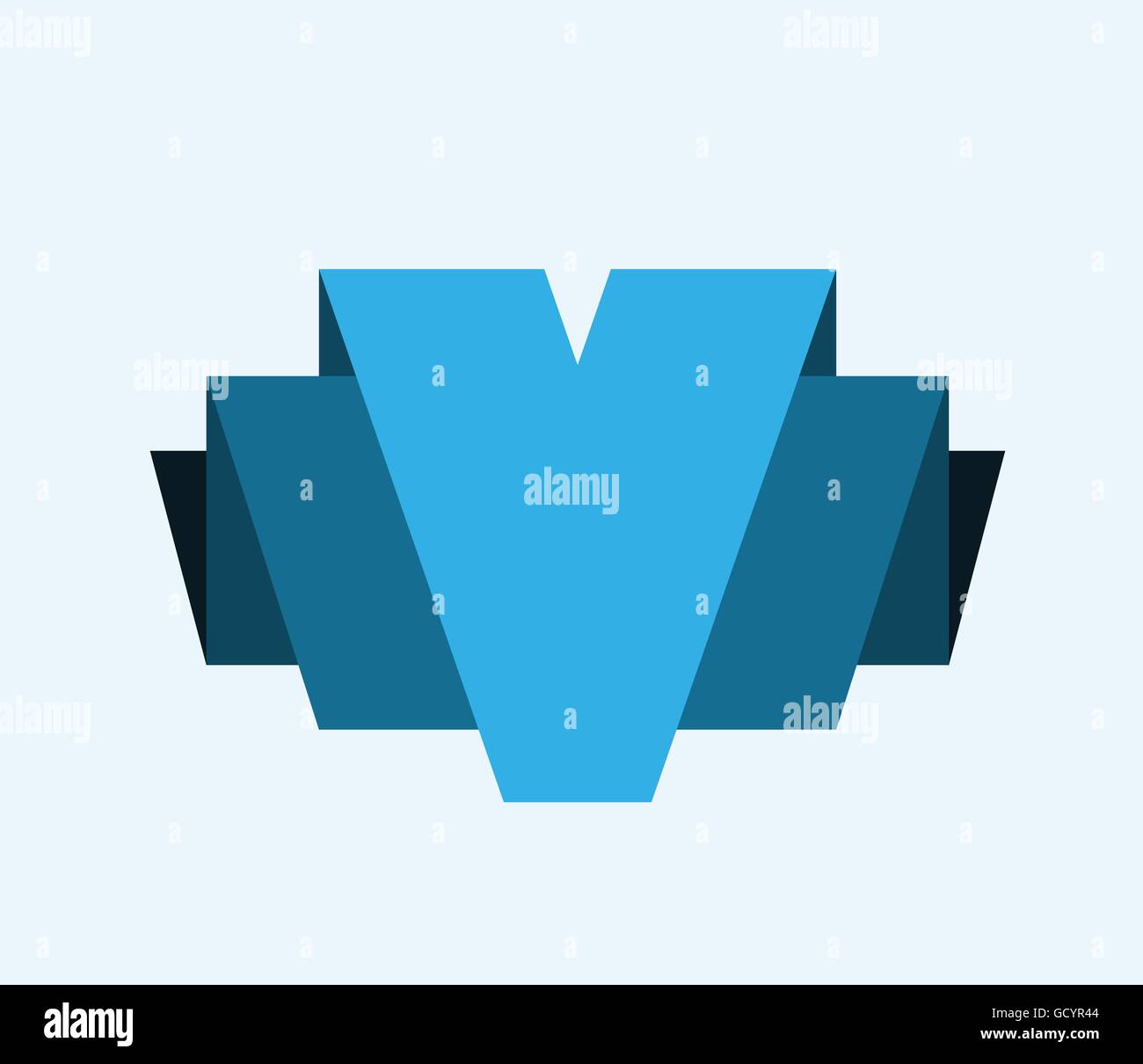 letter V original company emblem logo vector design Stock Vector