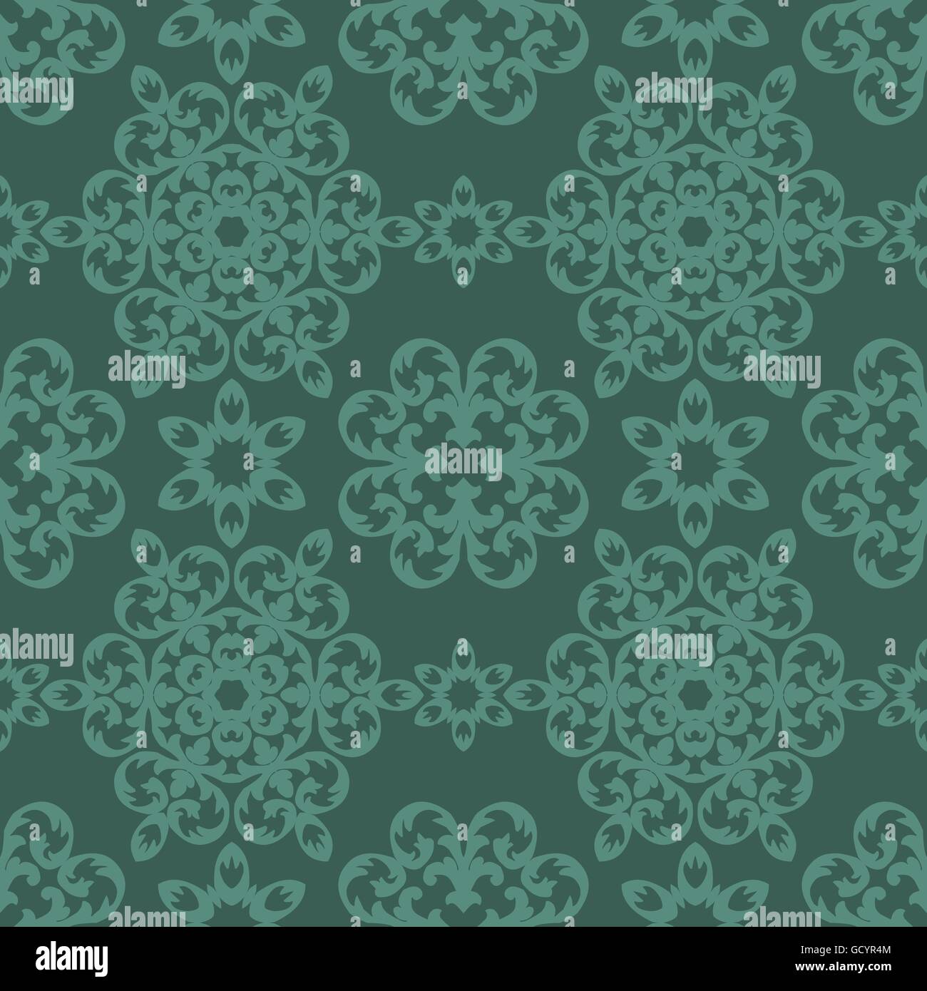 abstract green vintage floral seamless pattern vector background Stock ...