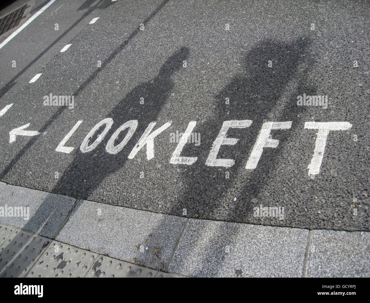 Look Left Sign London, England Stock Photo - Alamy