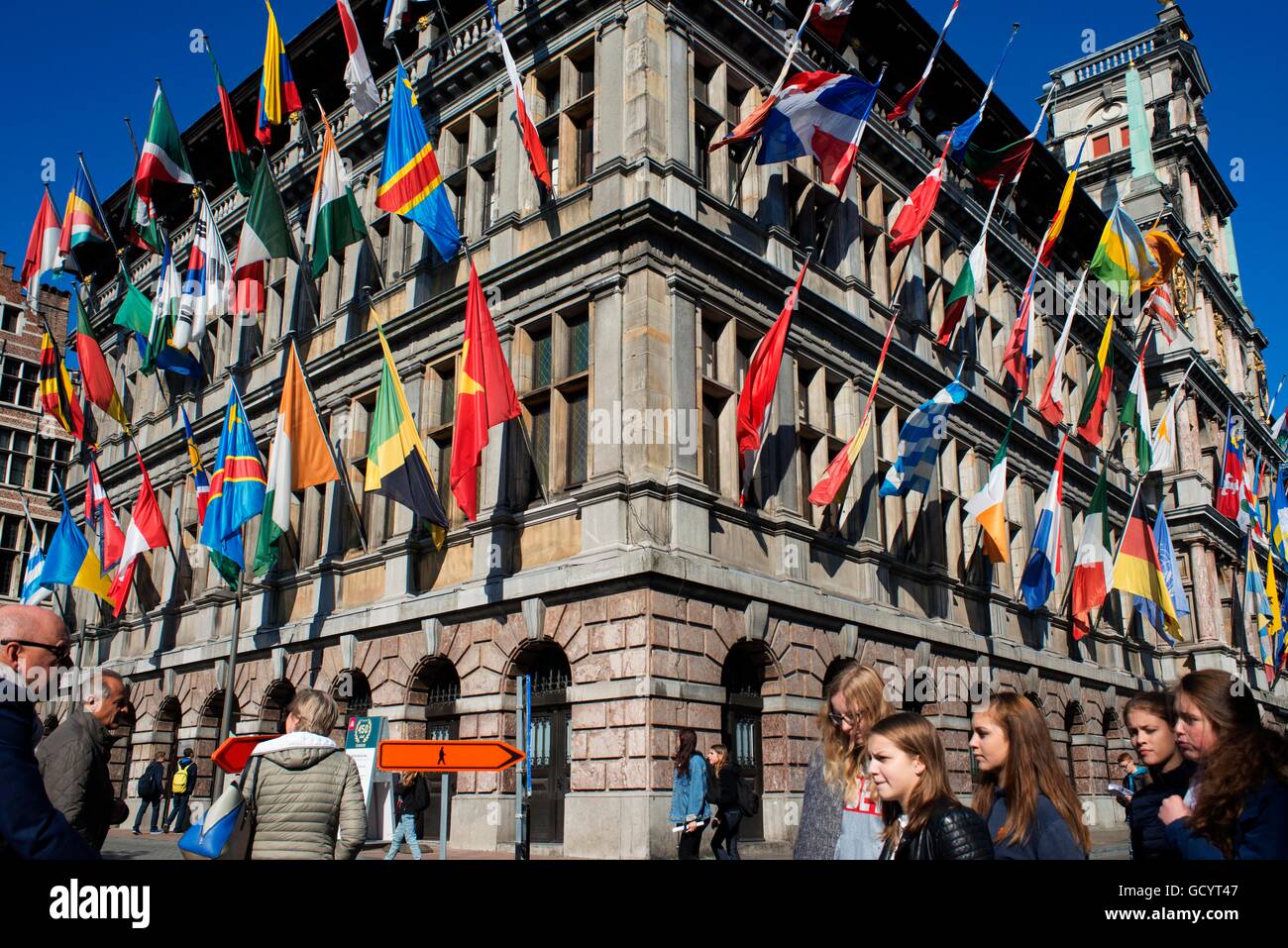 City hall Antwerp Flanders Belgium. Stock Photo