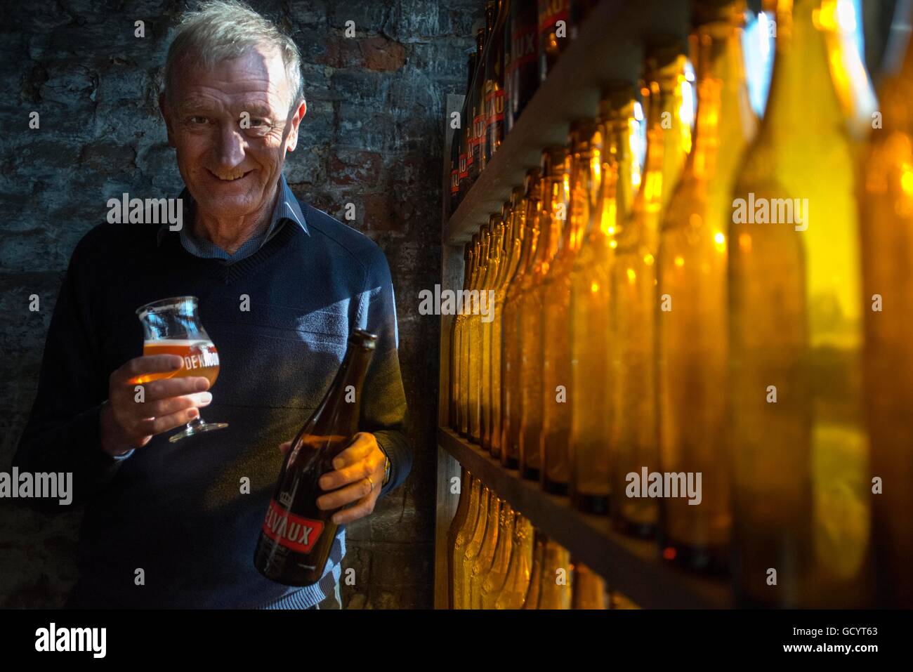 Professor Delvaux in the old brewery Kroon beer Company in Neerijse, Belgium Stock Photo