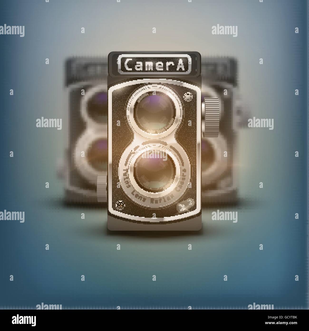 Vintage twin lens reflex cameras Stock Vector