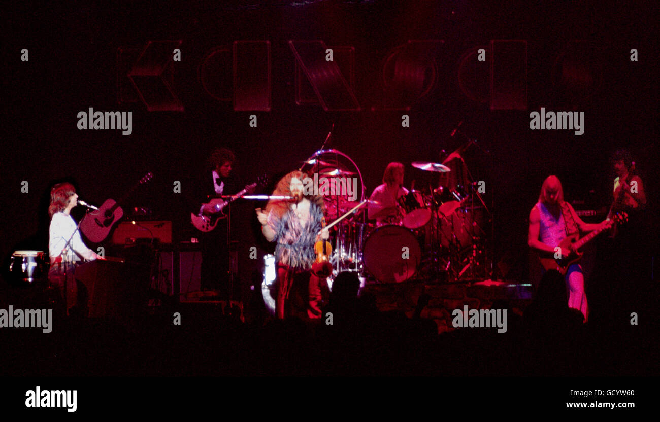 The original lineup of the rock Band "Kansas" live in concert