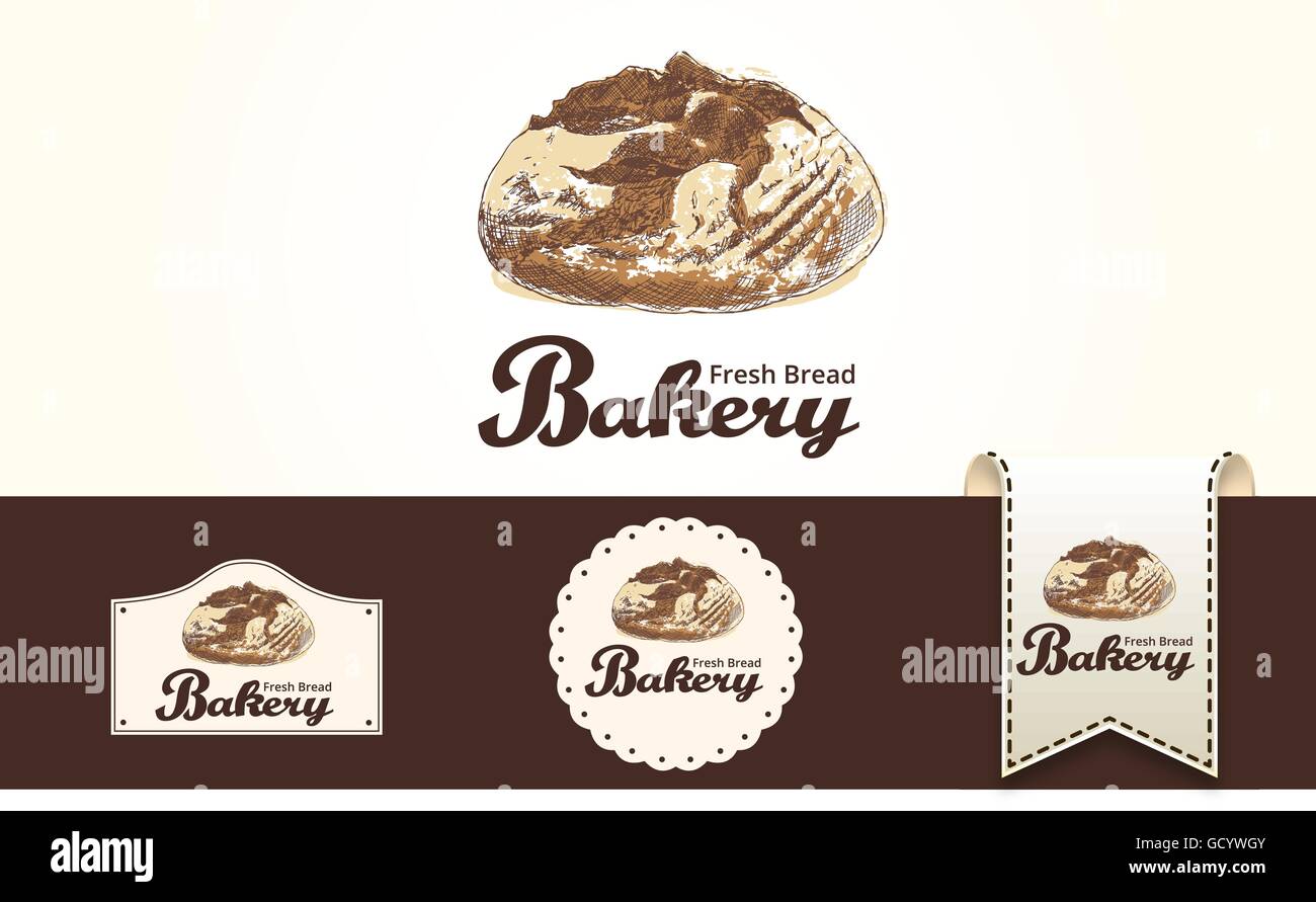Bakery concept with hand drawn bread vector illustration Stock Vector ...