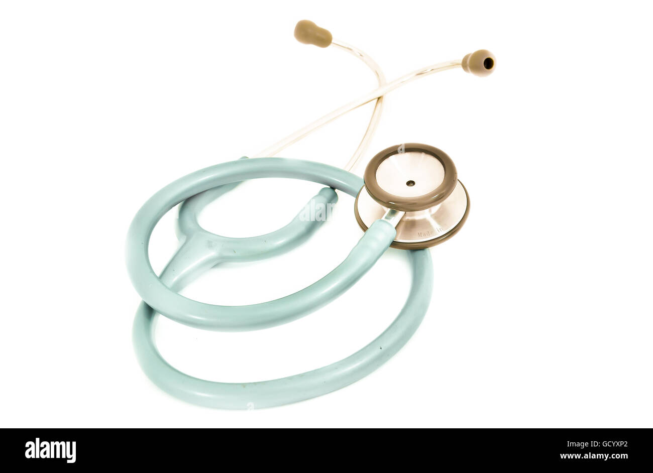 Blue stethoscope isolated on white Stock Photo - Alamy