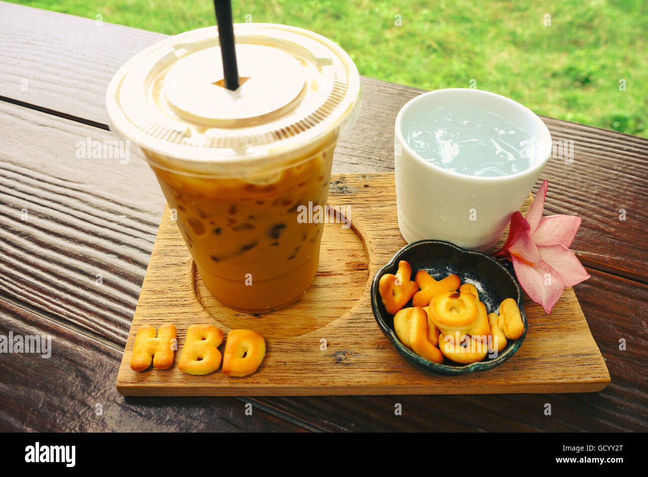 Iced Coffee And Biscuit Alphabet Spell Hbd With Rice Field Background Stock Photo Alamy Iced Coffee And Biscuit Alphabet Spell Hbd With Rice Field Background Stock Photo Alamy
