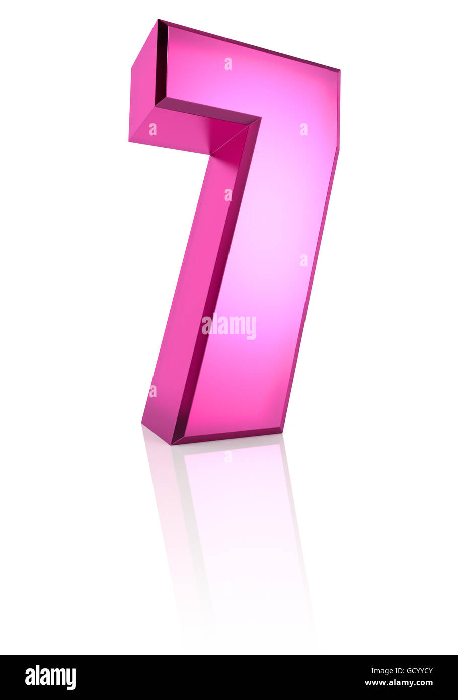 3d pink number seven isolated hi-res stock photography and images