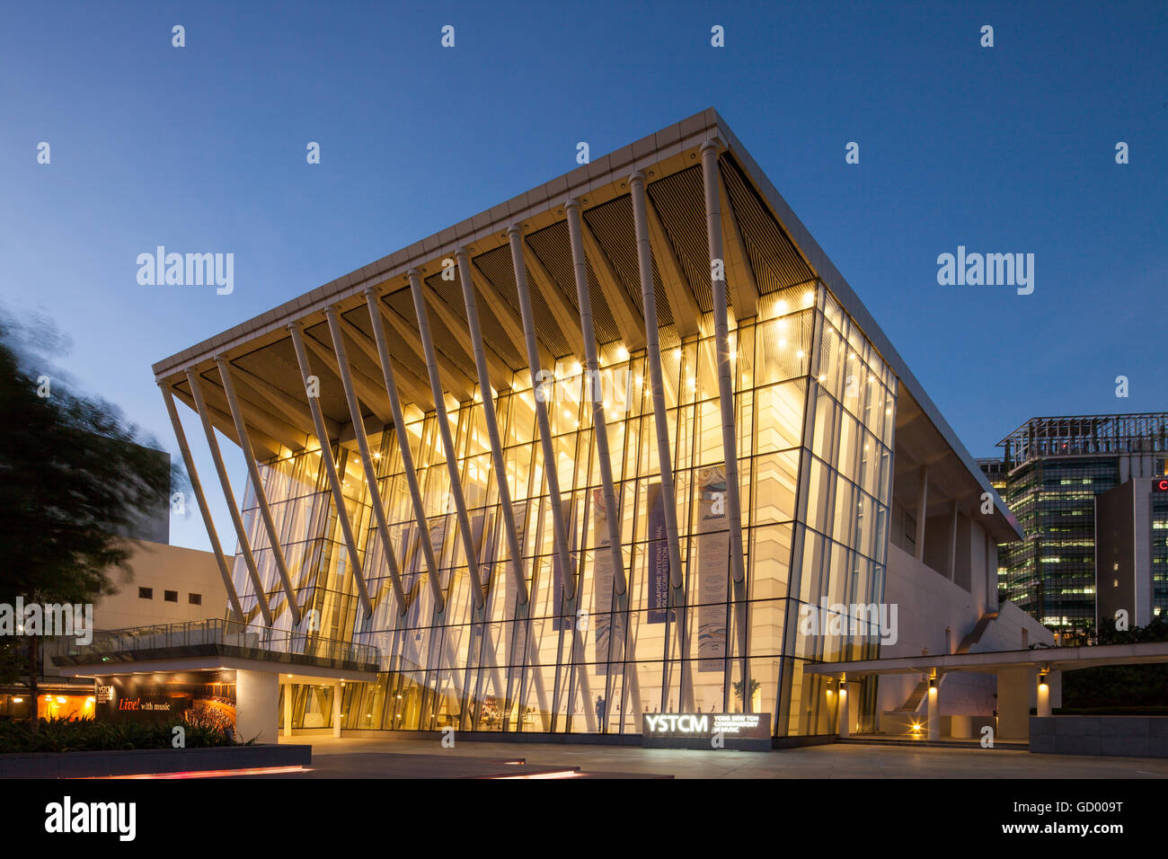 Architecture design of Yong Siew Toh Conservatory of Music Schools at National University of Singapore. Stock Photo