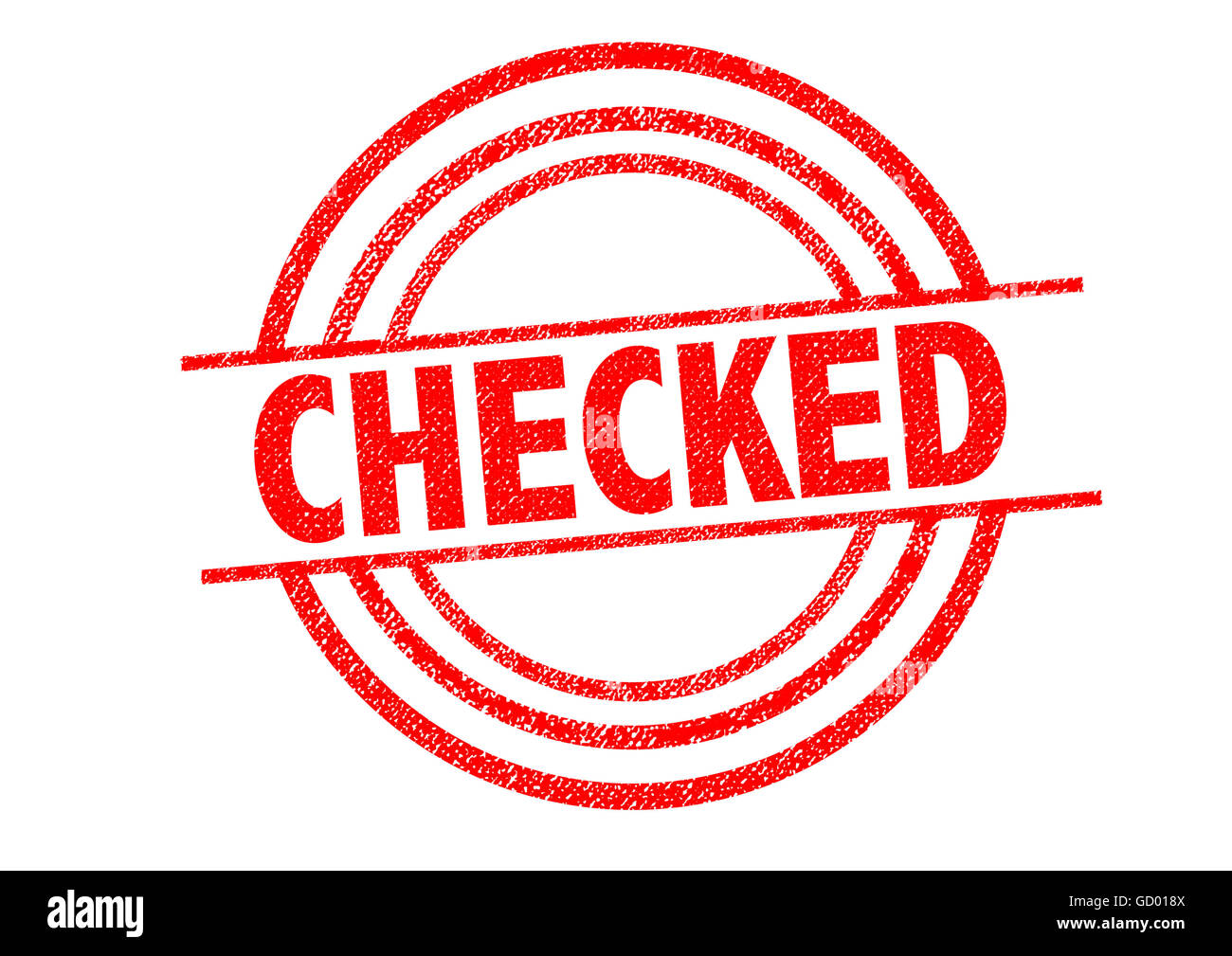 CHECKED Rubber Stamp over a white background. Stock Photo