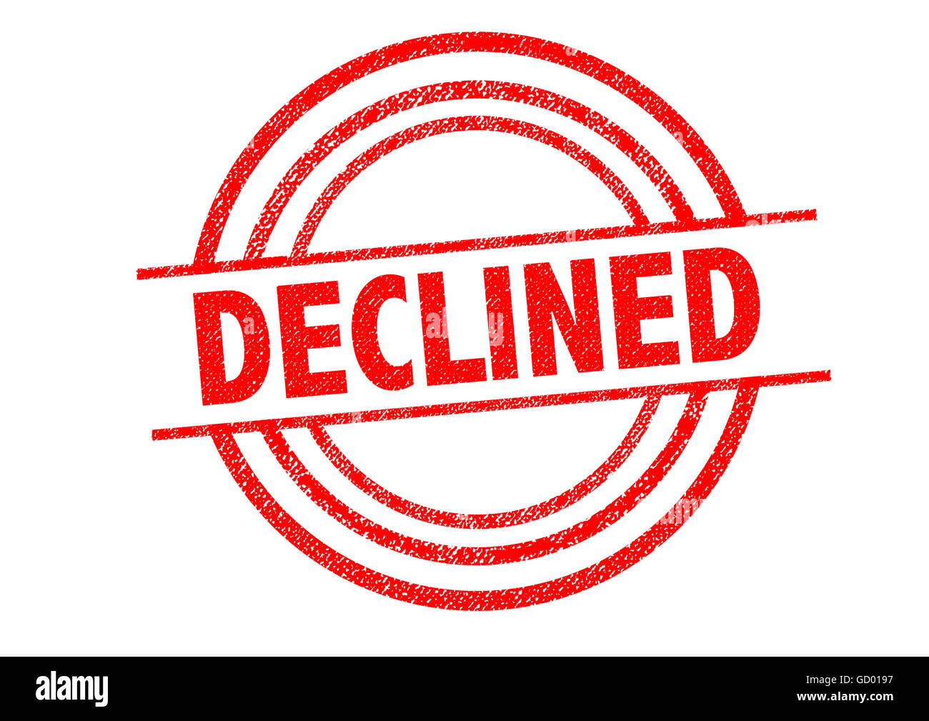 DECLINED Rubber Stamp over a white background Stock Photo - Alamy