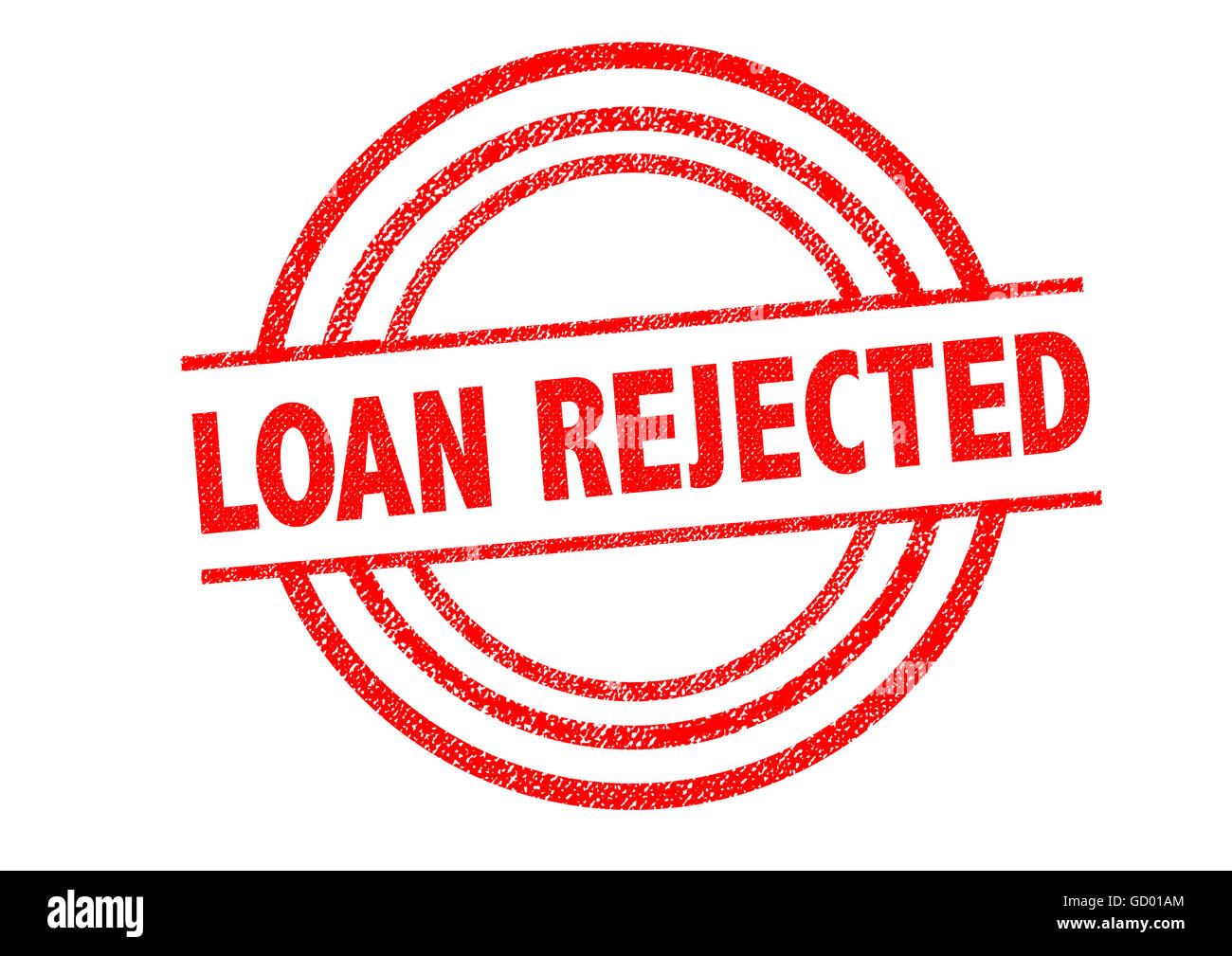 LOAN REJECTED Rubber Stamp over a white background. Stock Photo