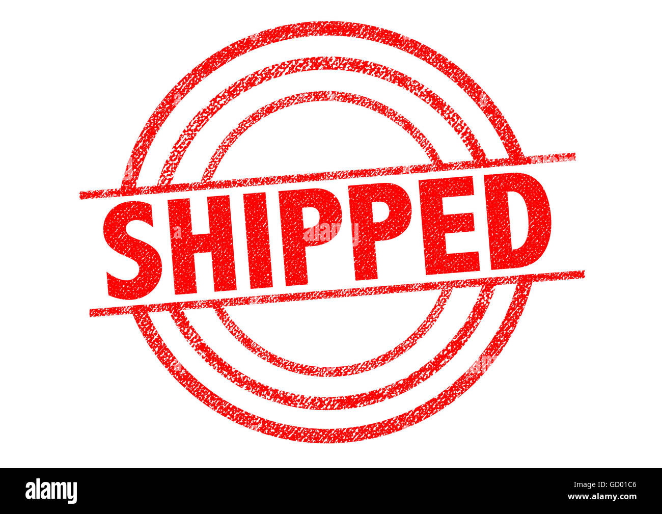 SHIPPED red Rubber Stamp over a white background Stock Photo - Alamy