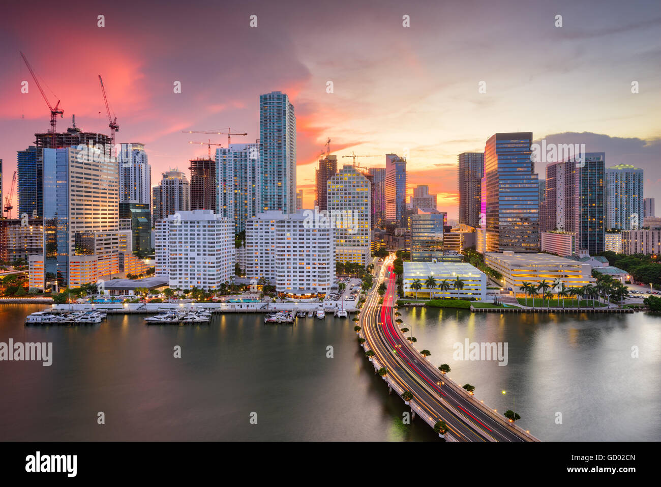 Miami, Florida, USA downtown Skyline. Stock Photo