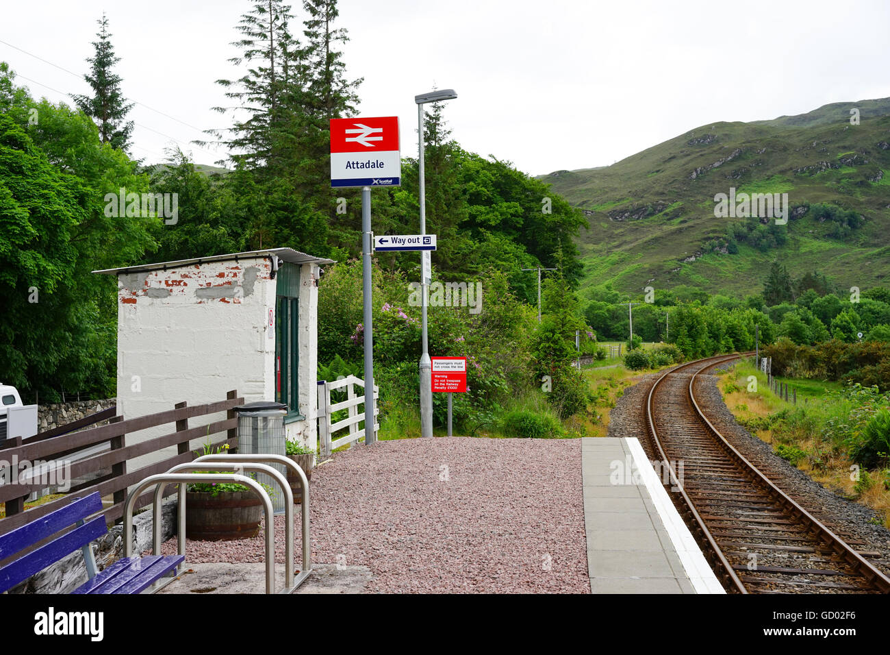 Attadale Railway Station near Strathcarron,Highland, Scotland, UK. Stock Photo