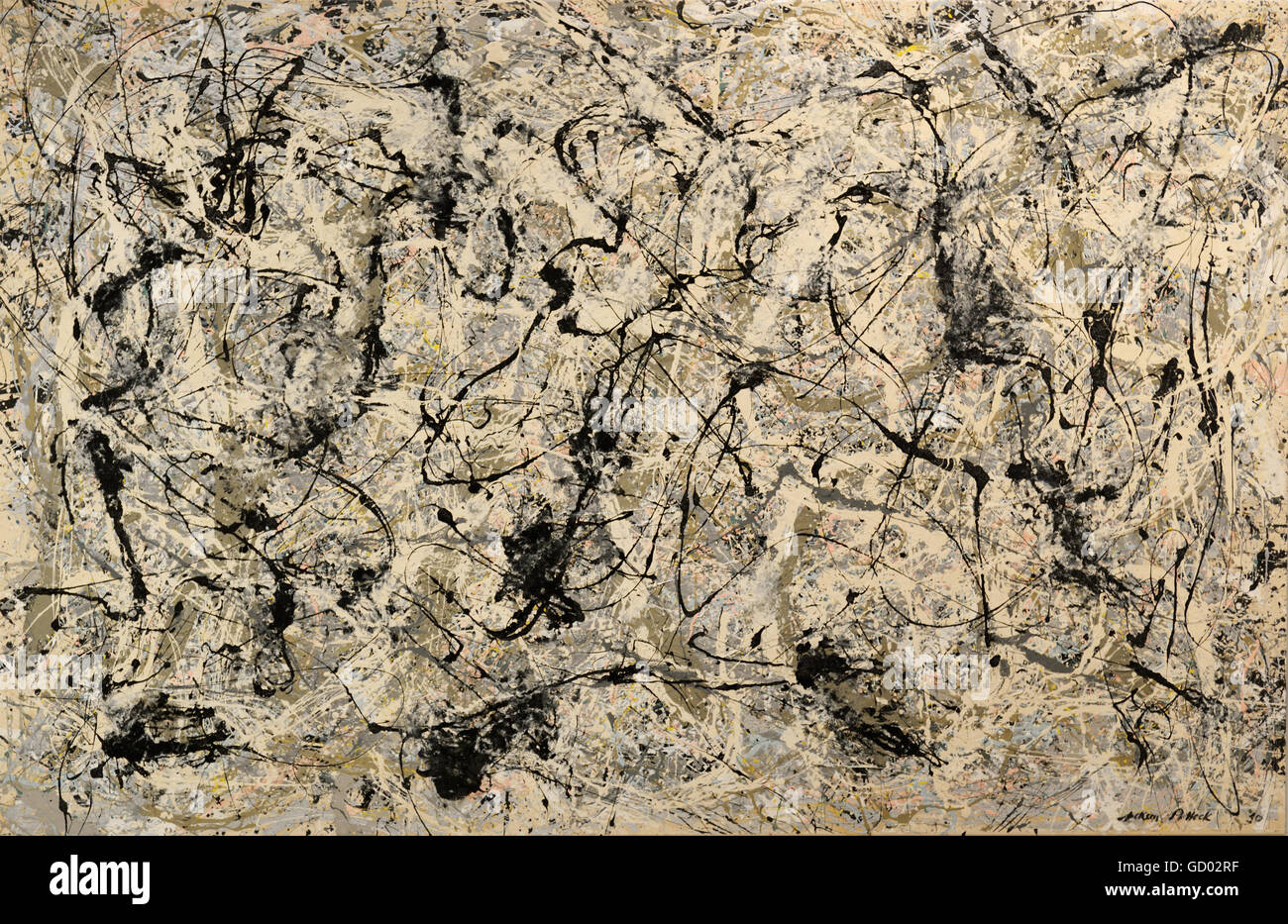 Number 28,1950, 1950, Jackson Pollock. One of Pollock's famous drip paintings Stock Photo