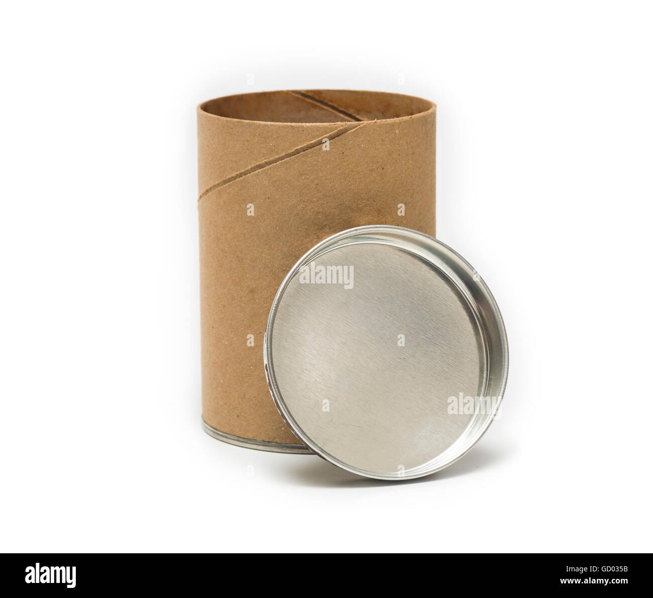 cardboard tube packaging open in vertical Stock Photo Alamy