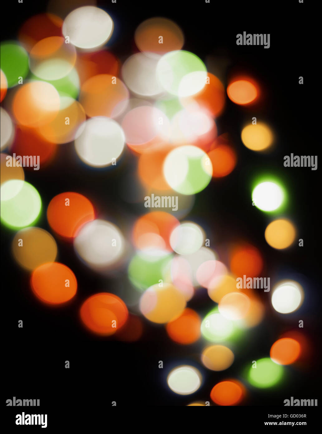 bokeh in orange and green colors Stock Photo