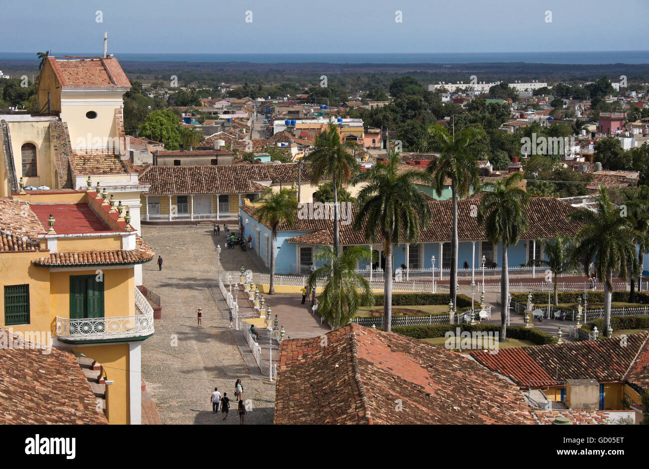 Iglesia Parroquial de la Santisima Trinidad on Plaza Mayor, Trinidad, Cuba Stock Photo