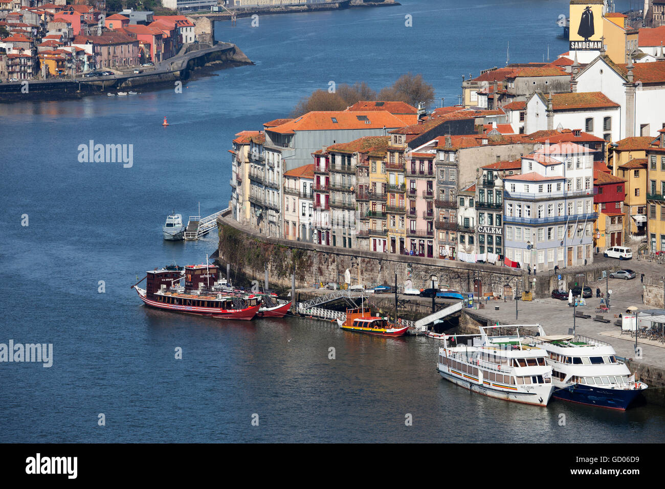 Riverside traditional apartment houses in city of Porto, Portugal