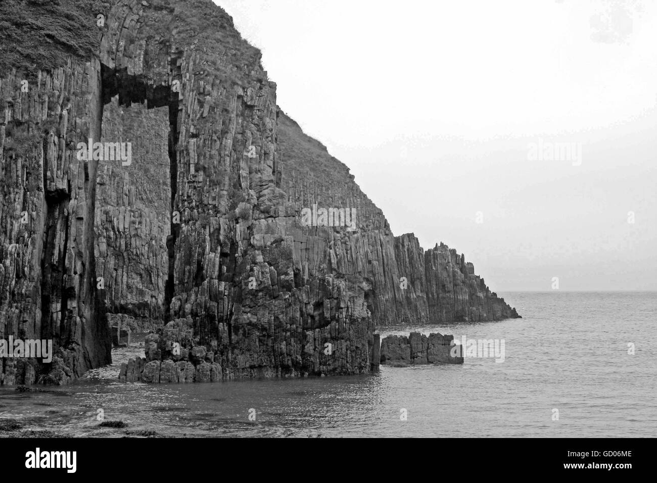 Cliffs in Black and White Stock Photo