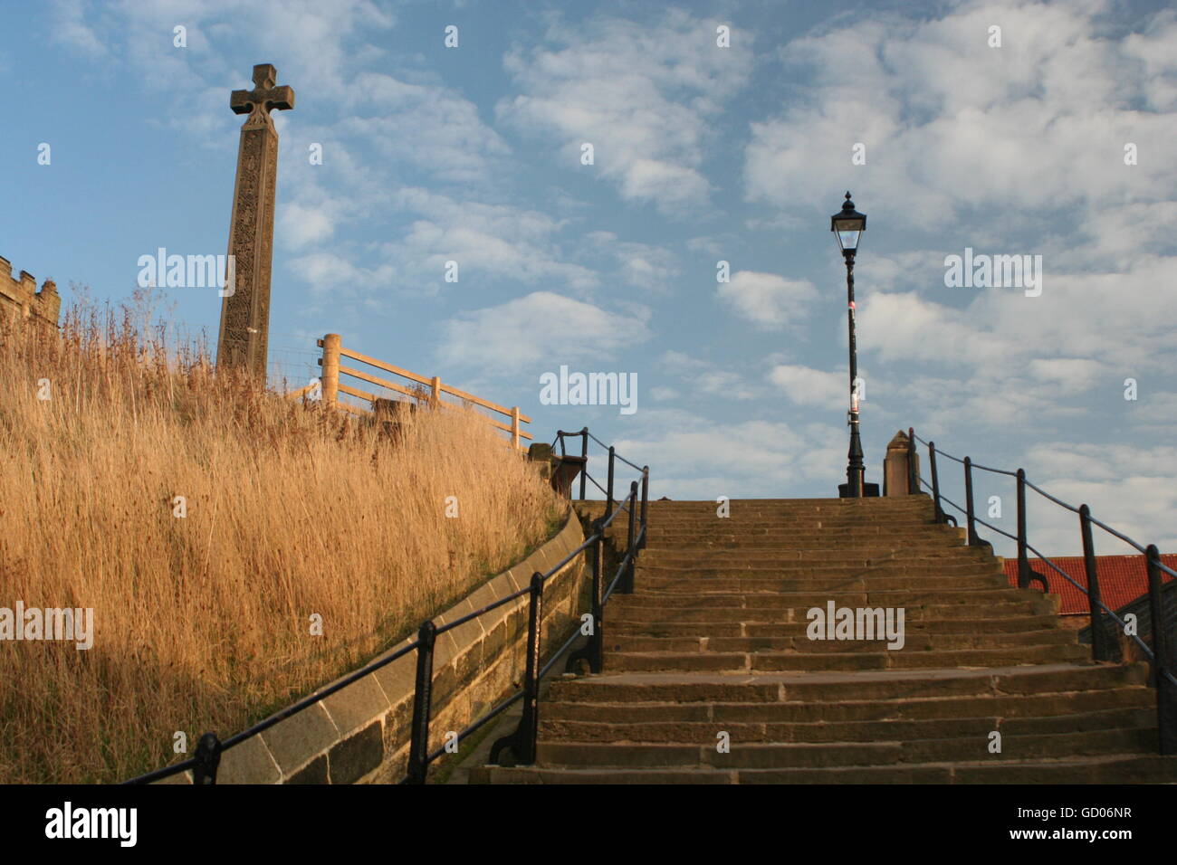 Whitby and the 199 Steps Stock Photo - Alamy