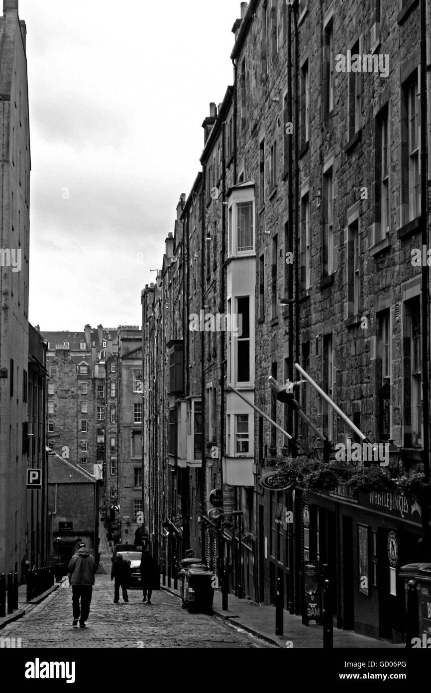 Old Edinburgh in Black and White Stock Photo