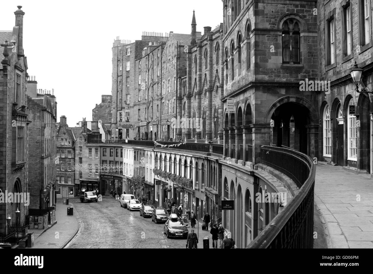 Old Edinburgh in Black and White Stock Photo